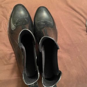 Black patent rain boots size 11